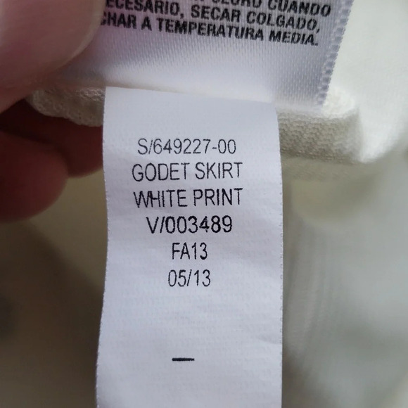 Old Navy Floral Skirt Medium Godet Cream Blue Cottage Prairie Coquette Feminine - Picture 12 of 12